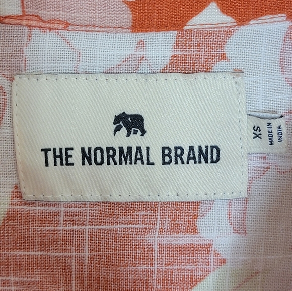 The Normal Brand | Orange Tropical Floral Cropped Button Front Shirt Size XS - Picture 5 of 8
